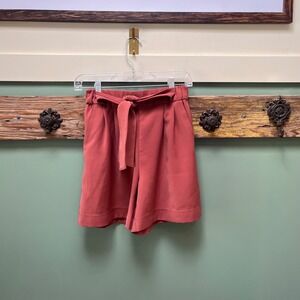 Lululemon Noir Short 4 Terracotta Red Paperbag Waist Tie Belt High Rise Relaxed